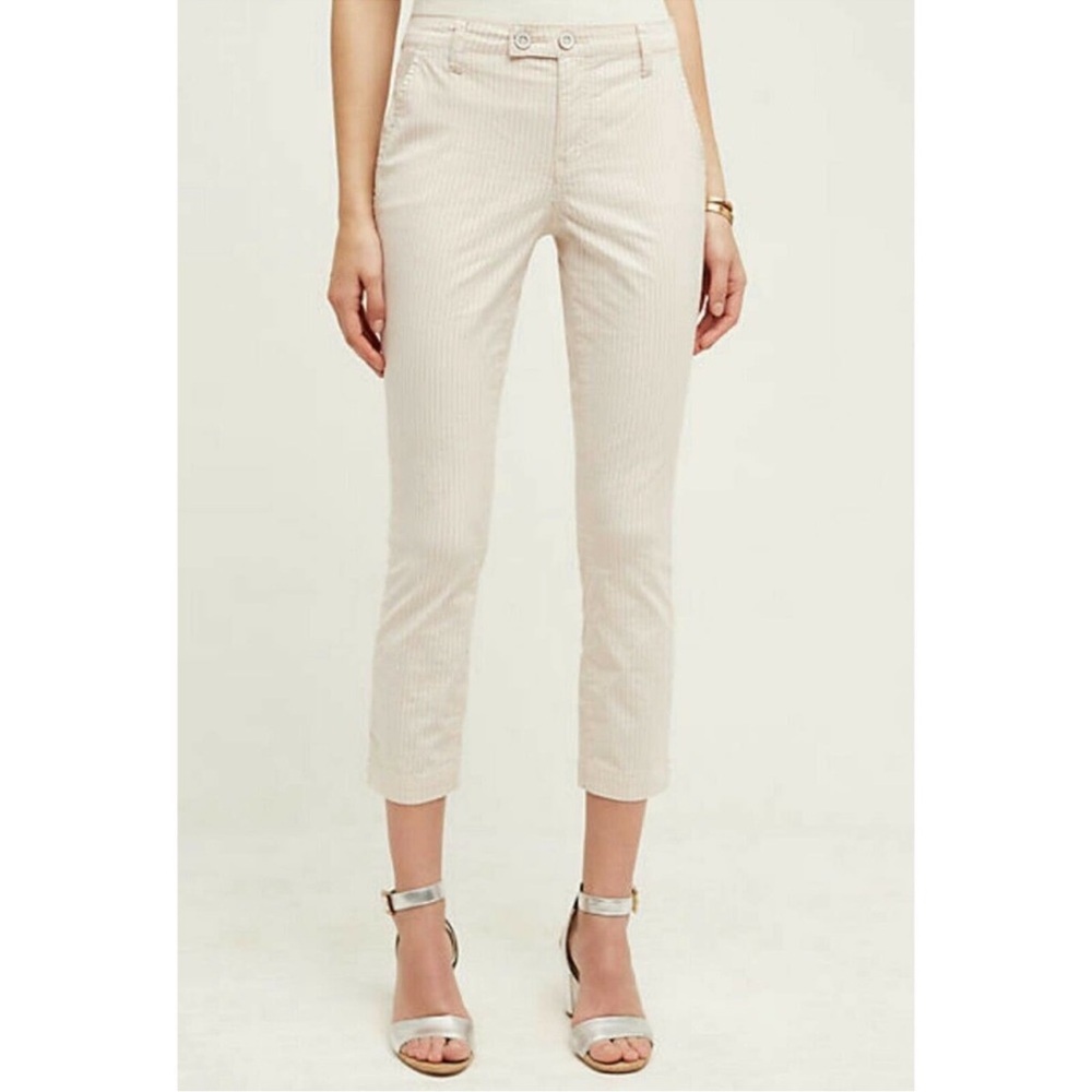 Anthropologie Pilcro Blushed Stripe Crops Pants Sz 2